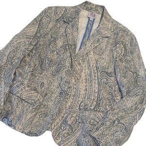 We You and Me Navy and Ivory Paisley Patterned Blazer Jacket Size 6